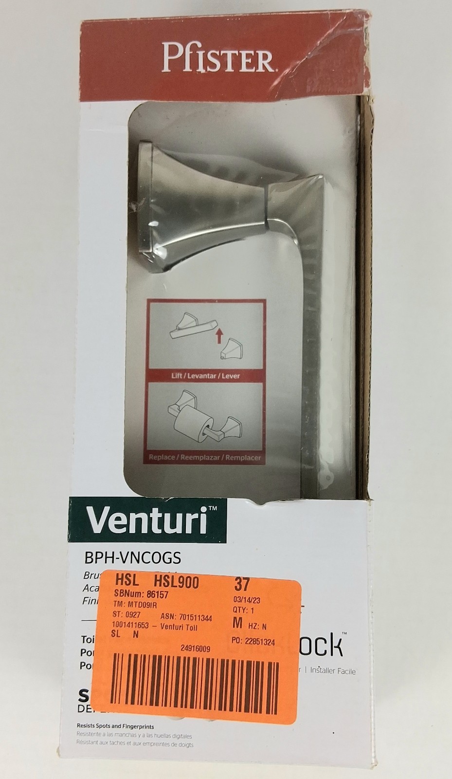 PFister Venturi Brushed Nickel Toilet Paper Holder BPH-VNCOGS Free Shipping