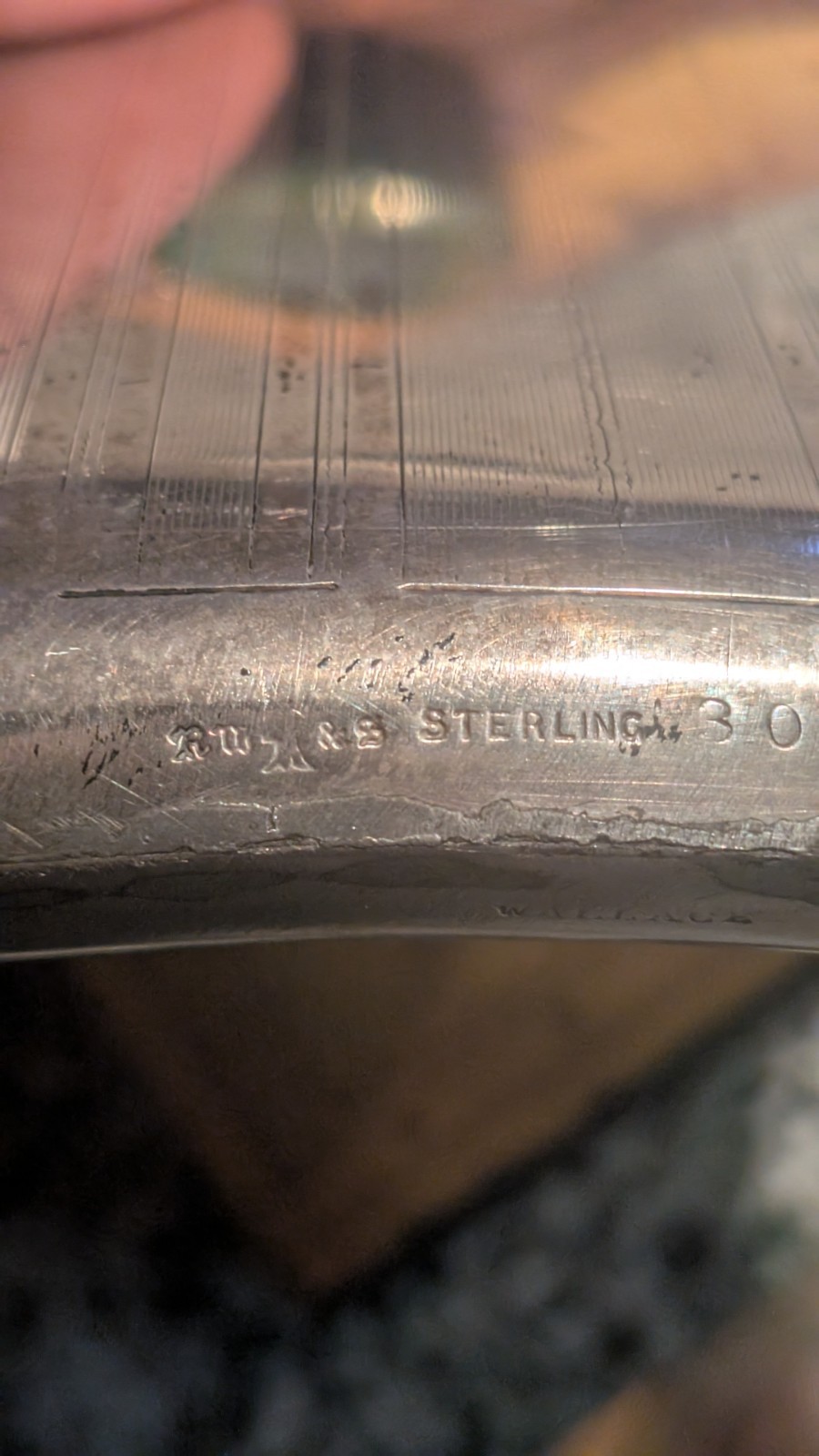 VTG Wallace STERLING SILVER 8oz Flask. Monogrammed "KSG" Unique Piece 195 grams