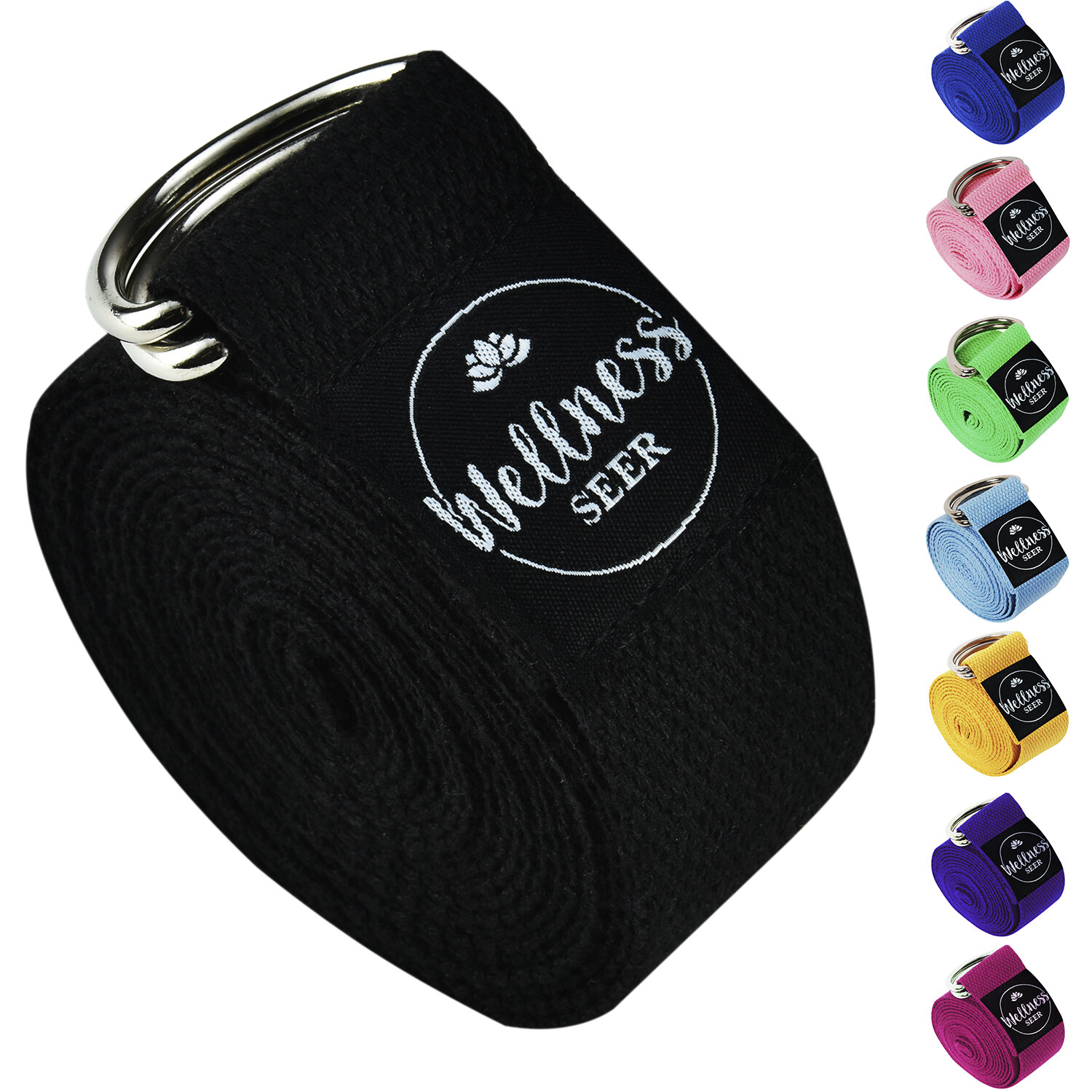 Yoga Stretch Strap Adjustable D-Ring Buckle Belt Gym Waist Leg Fitness Cotton