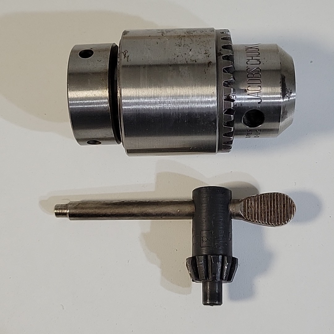 Vintage NOS Jacobs 633C 1/2" 33 Taper Drill Press Chuck Threaded Mount w/ Key