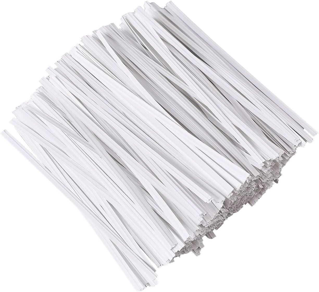 500 Pcs 5White Paper Twist Ties Reusable Bread Ties for Party Cello Candy Bread