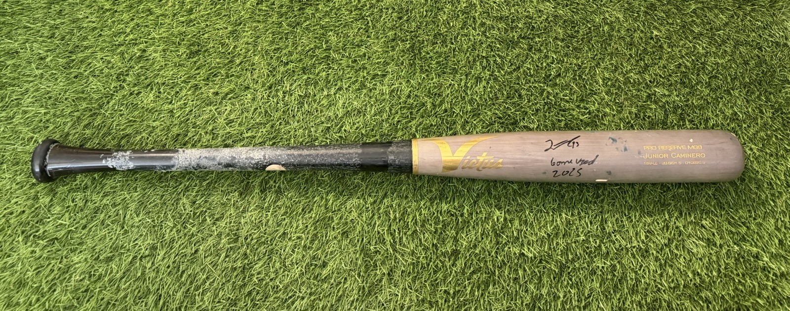 Junior Caminero 2025 Tampa Bay Rays Game-Used & Signed Bat GUG LOA