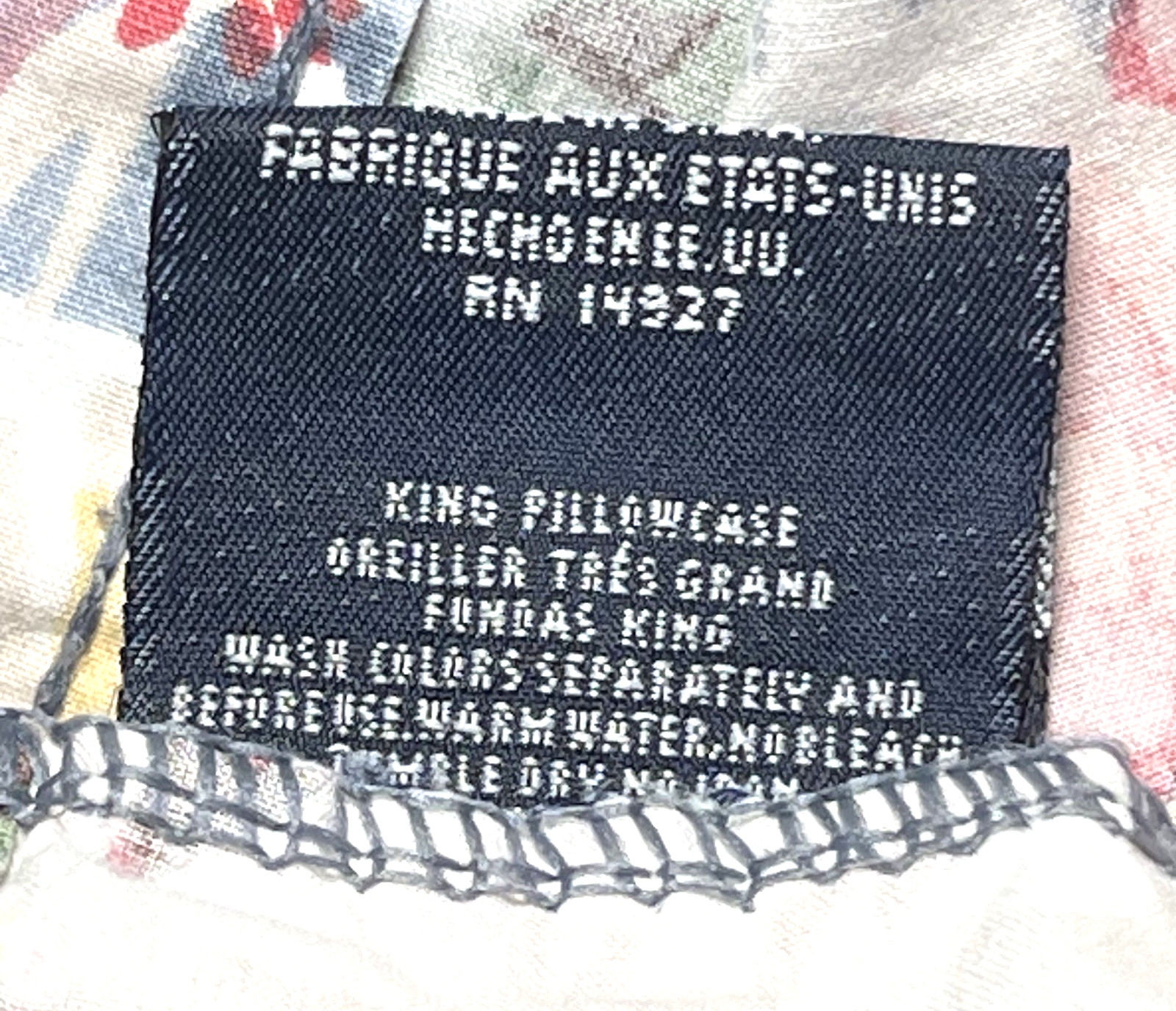 (2) RALPH LAUREN Kimberly Floral Pillowcases Blue Cotton Cabbage Roses King Size