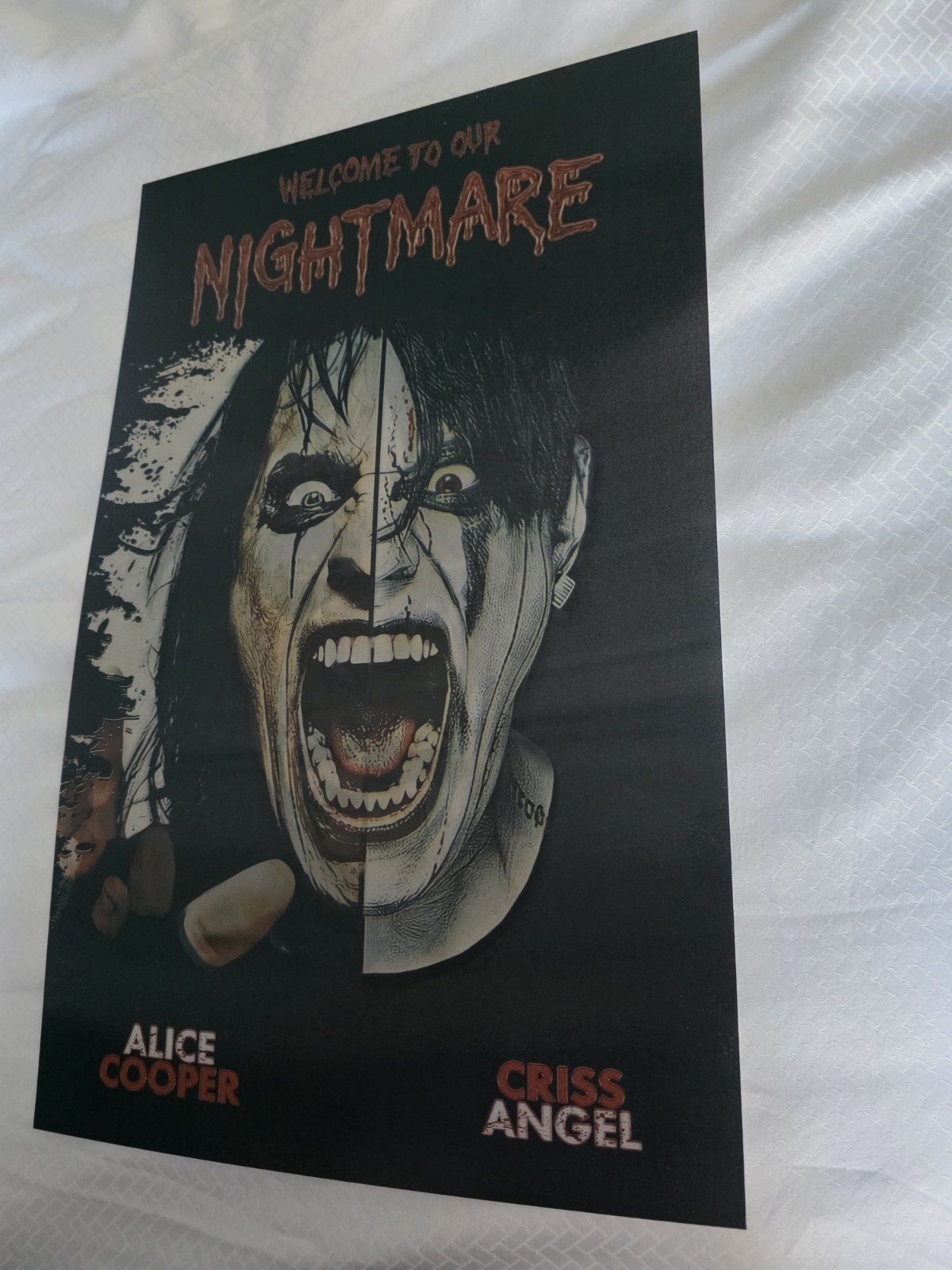 RARE Alice Cooper & Cris Angel Welcome to our nightmare 16x10 lenticular show...