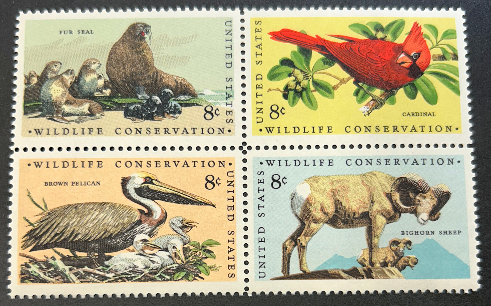 USA Scott# 1464-7, Mint NH Plate Block of 4, **Huge** Color Shift (56301)