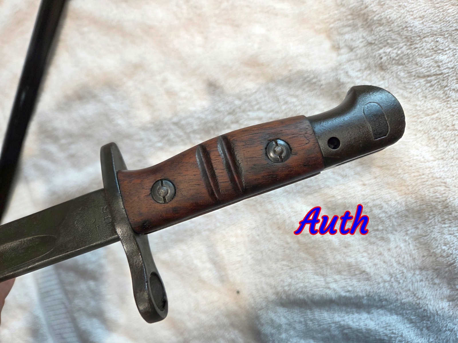 Real U.S. WWI Winchester Built M1917 Enfield Bayonet and a Repro also