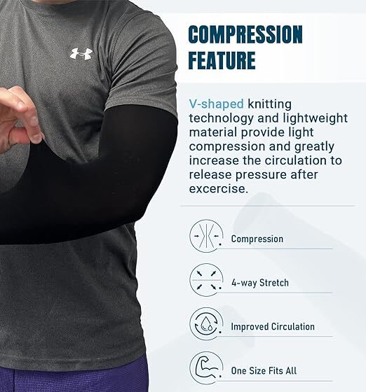 5 Pairs Cooling Arm Sleeves Cover UV Sun Protection Sports Outdoor For Men Women