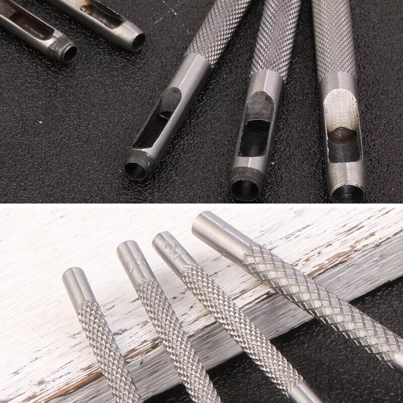 1-11mm Leather Hole Punch Round Steel Hole Punch Set Leather Punch Tool for Belt