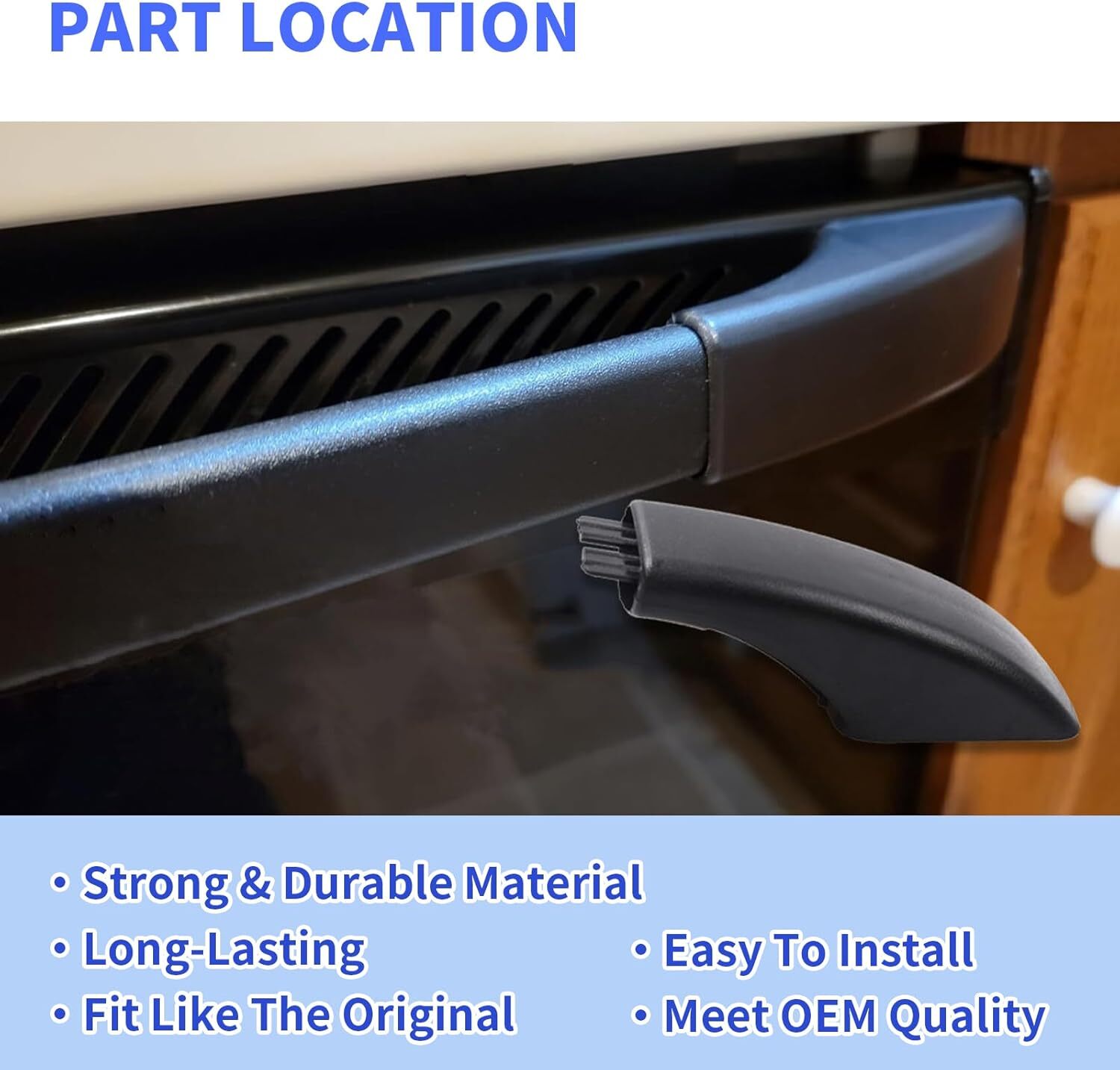 2 PACK of WB07X10034 for GE Range Oven Door Handle Black End Cap