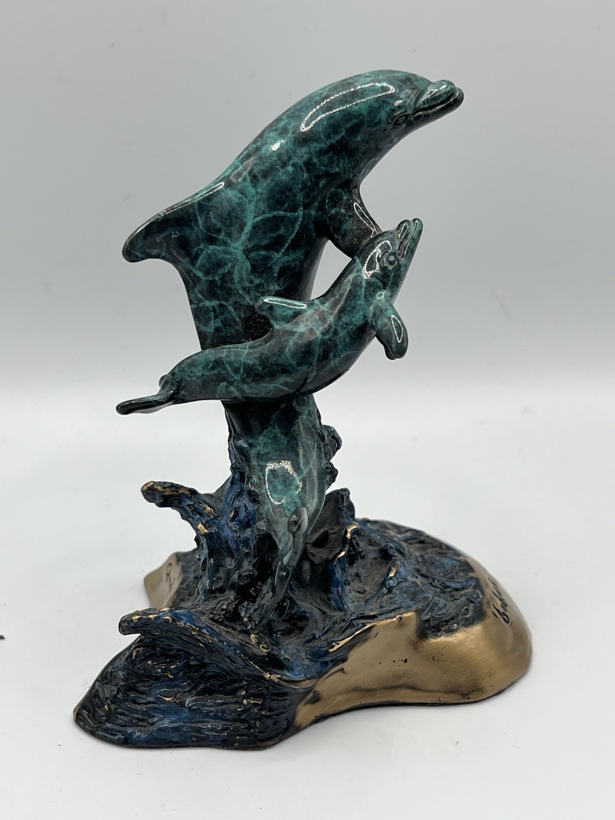 Joseph Francis Quillan "Babies Breath" Bronze Dolphin Sculpture Signed Ltd Ed