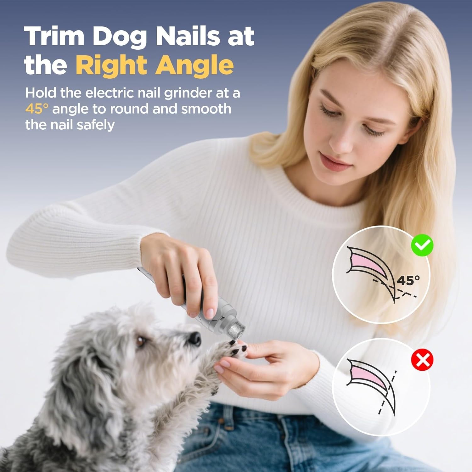 Upgraded Silent Groom Pro Nail Grinder Heusom Silent Grind Pro for Dogs Nail NEW