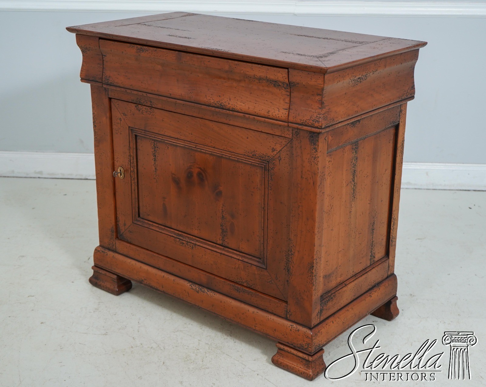 L61269: Italian Continental Style Distressed Finish Cabinet