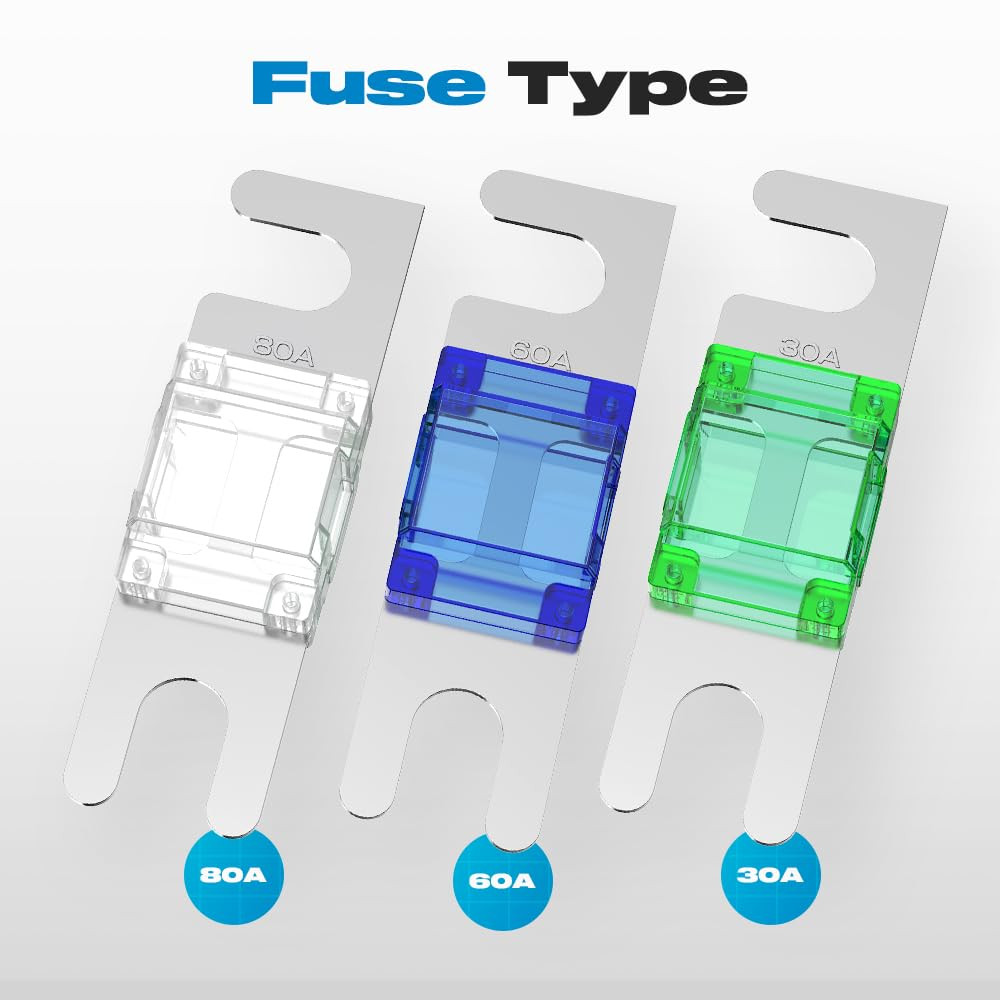 Fused Power Distribution Block Car Audio 4 Way Midi(Mini-Anl) Fuse Block 12V ...