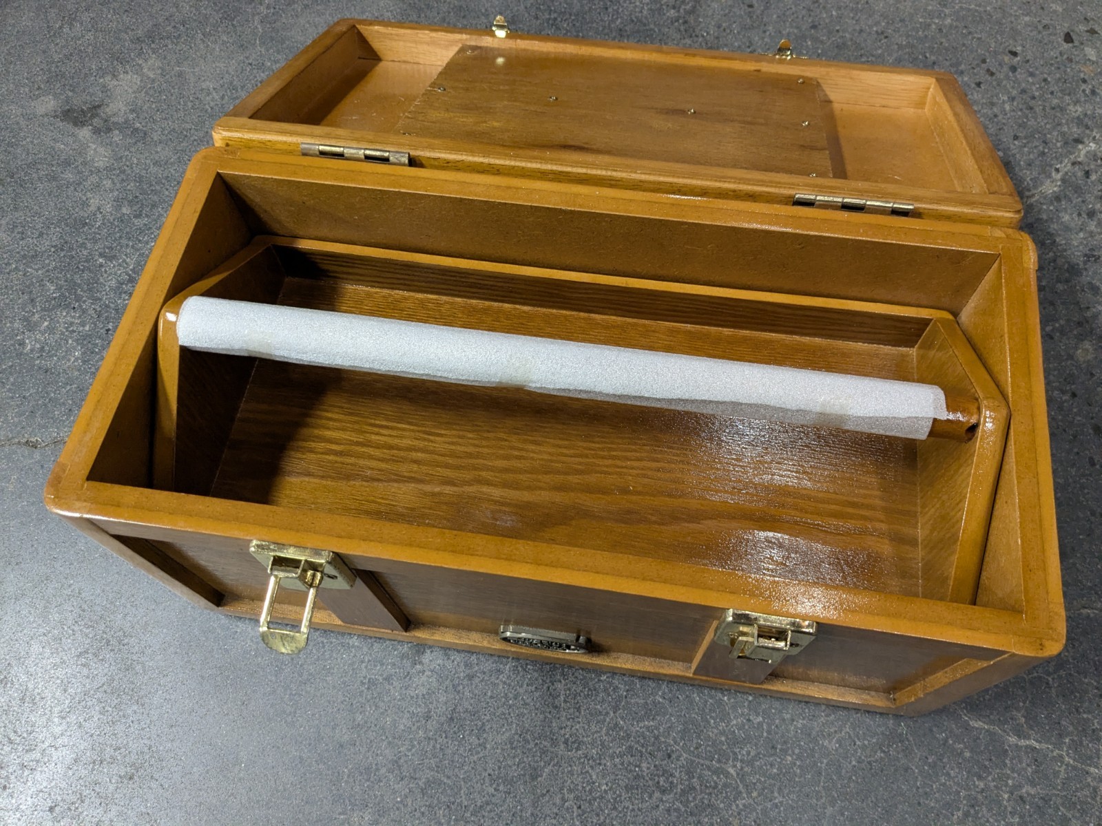 THOMAS Pacconi Museum Series Wooden Wood Tool Box Chest w/Lift-Out Tray