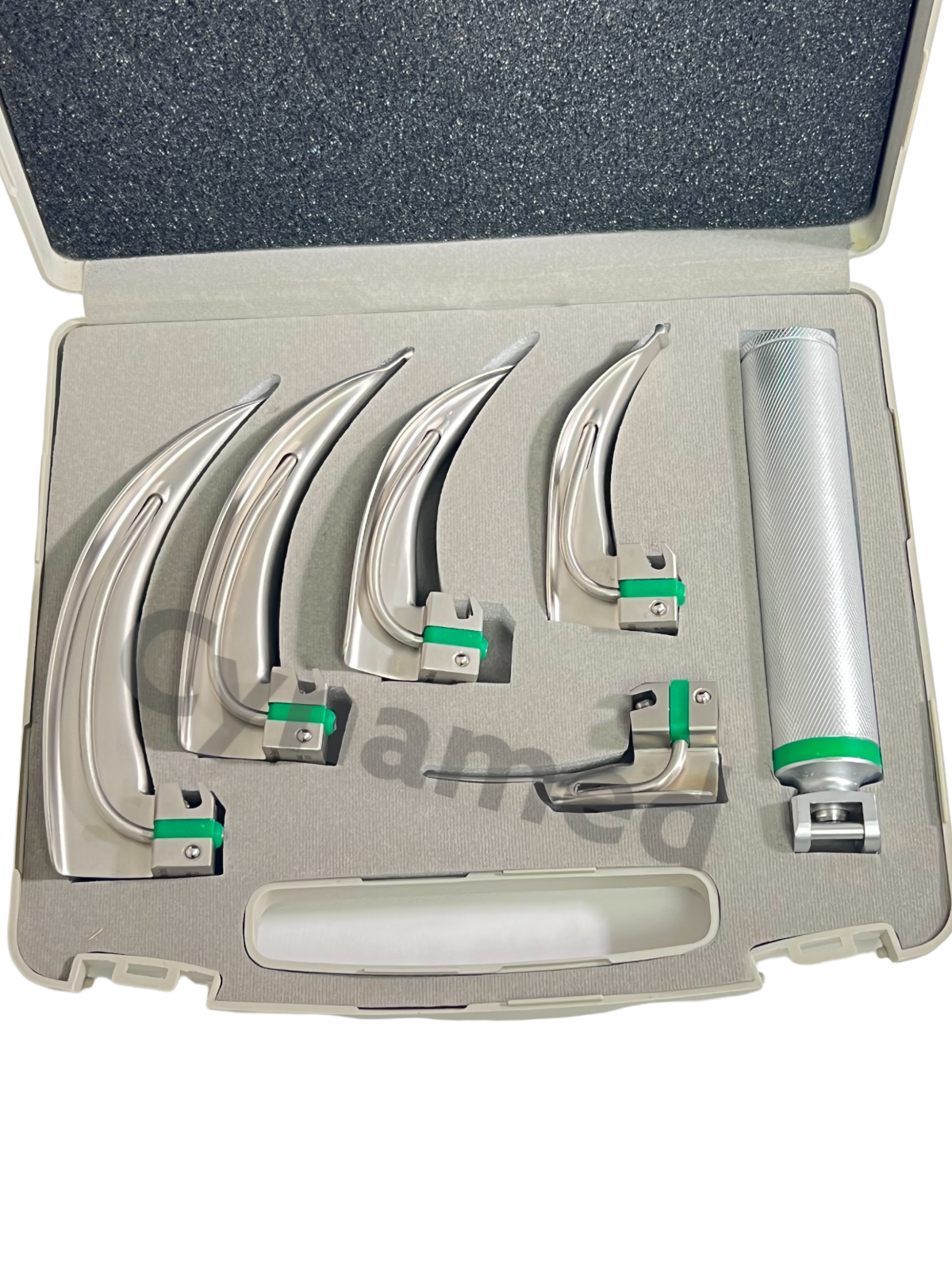 NEW Orignal FIBER OPTIC Laryngoscope Mac Set of 6 BLADE &HANDLES EMT Anesthes