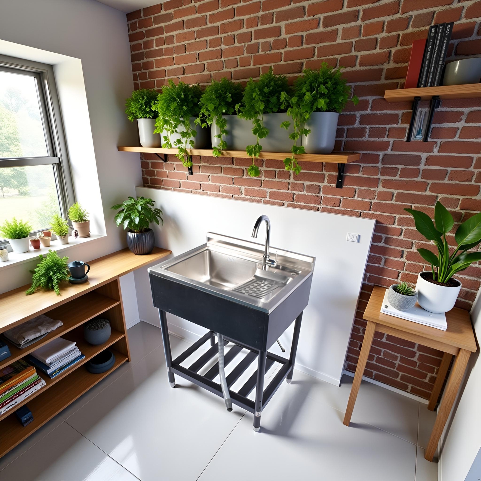 28''/36/39'' Stainless Steel Utility Sink Free Standing Single Bowl Laundry Tub