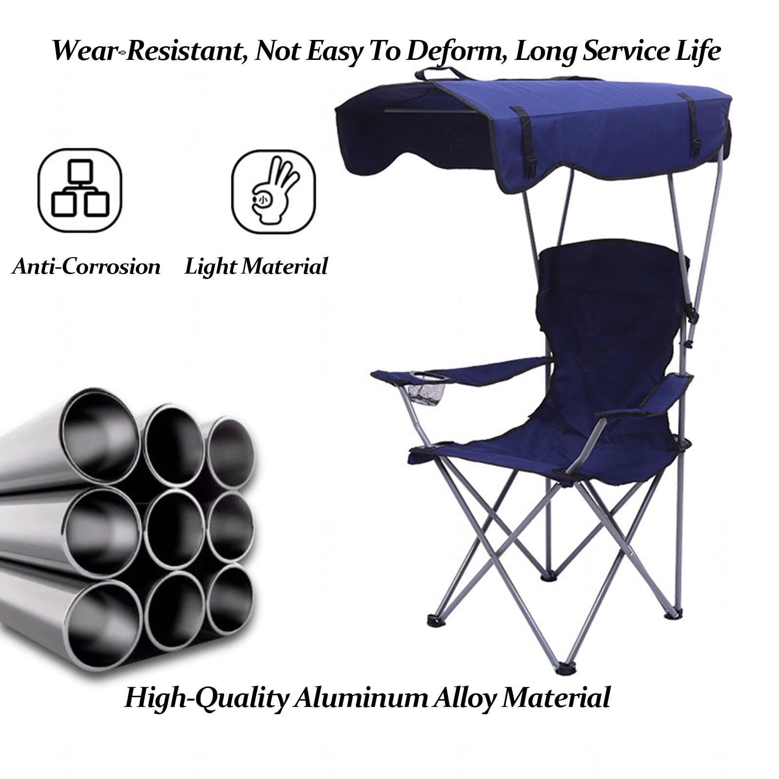 Camping Chair with Canopy Foldable W/Sun Shade for for Beach Camping Folding