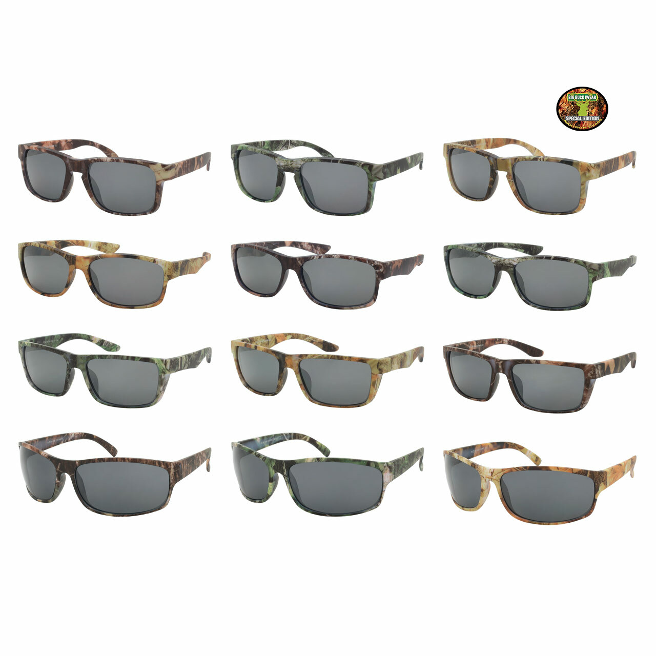 WHOLESALE SUNGLASSES CAMO SPORT STYLES 180 PCS WITH DISPLAY BULK LOT SUNGLASS