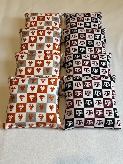 8 TEXAS A&M AGGIES VS LONGHORNS CORNHOLE BEAN BAGS TAILGATE BAG TOSS GAME