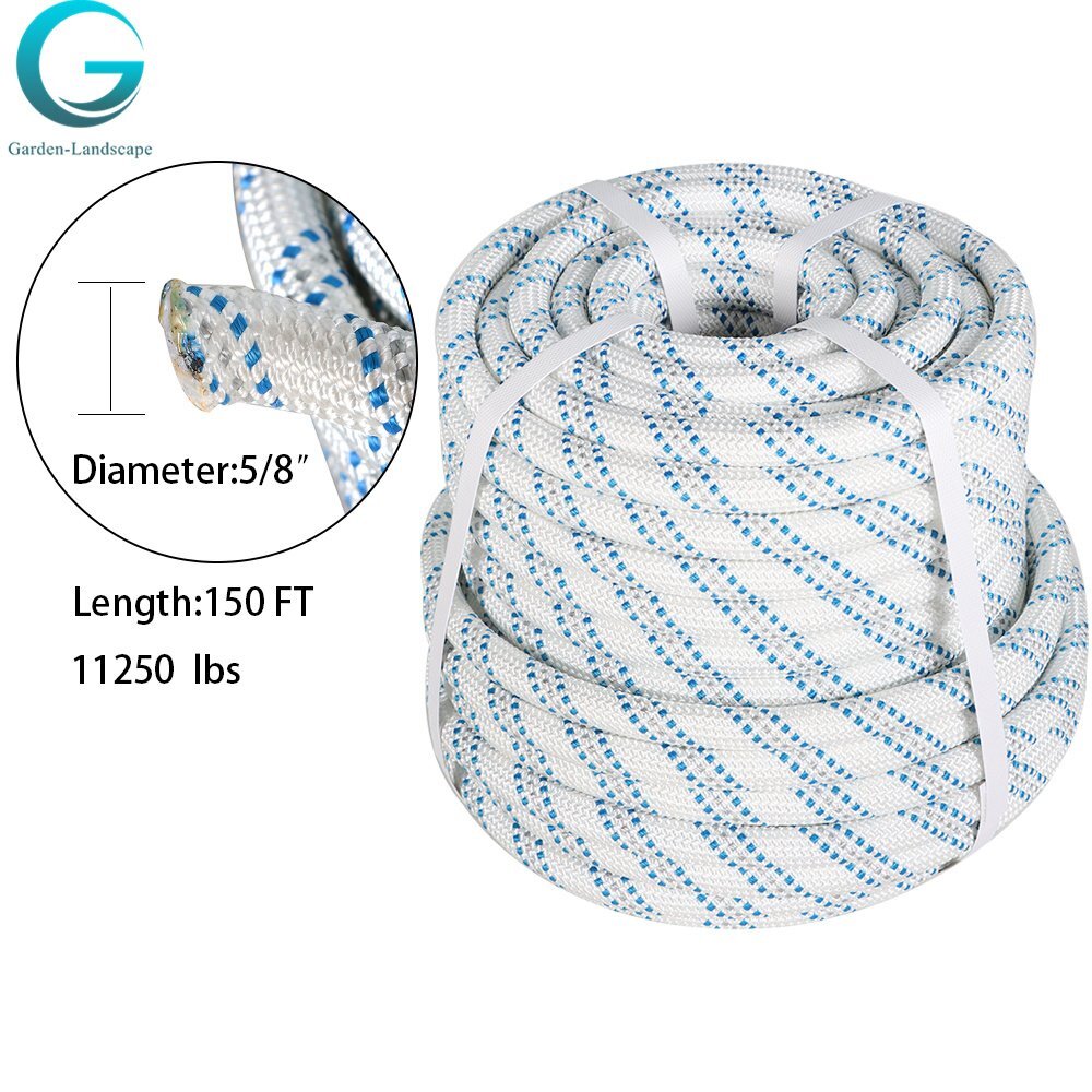 5/8" x 150 FT Double Braid Polyster Rope 11000lbs BREAKING STRENGTH Rigging Rope