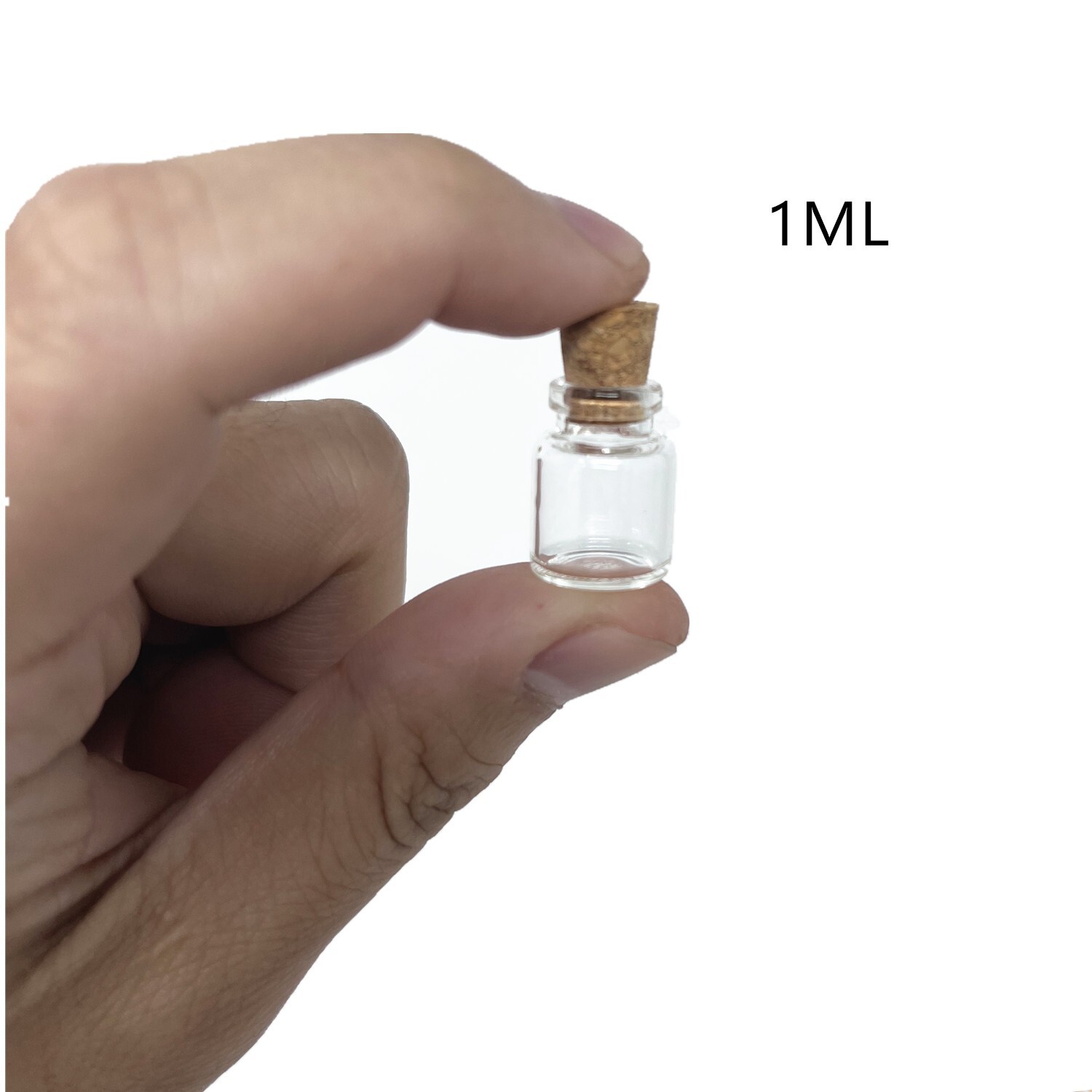 50 PCS Small Bottles 1ml 13x18mm Clear Cork Vials Glass Bottles Wishing Bottle