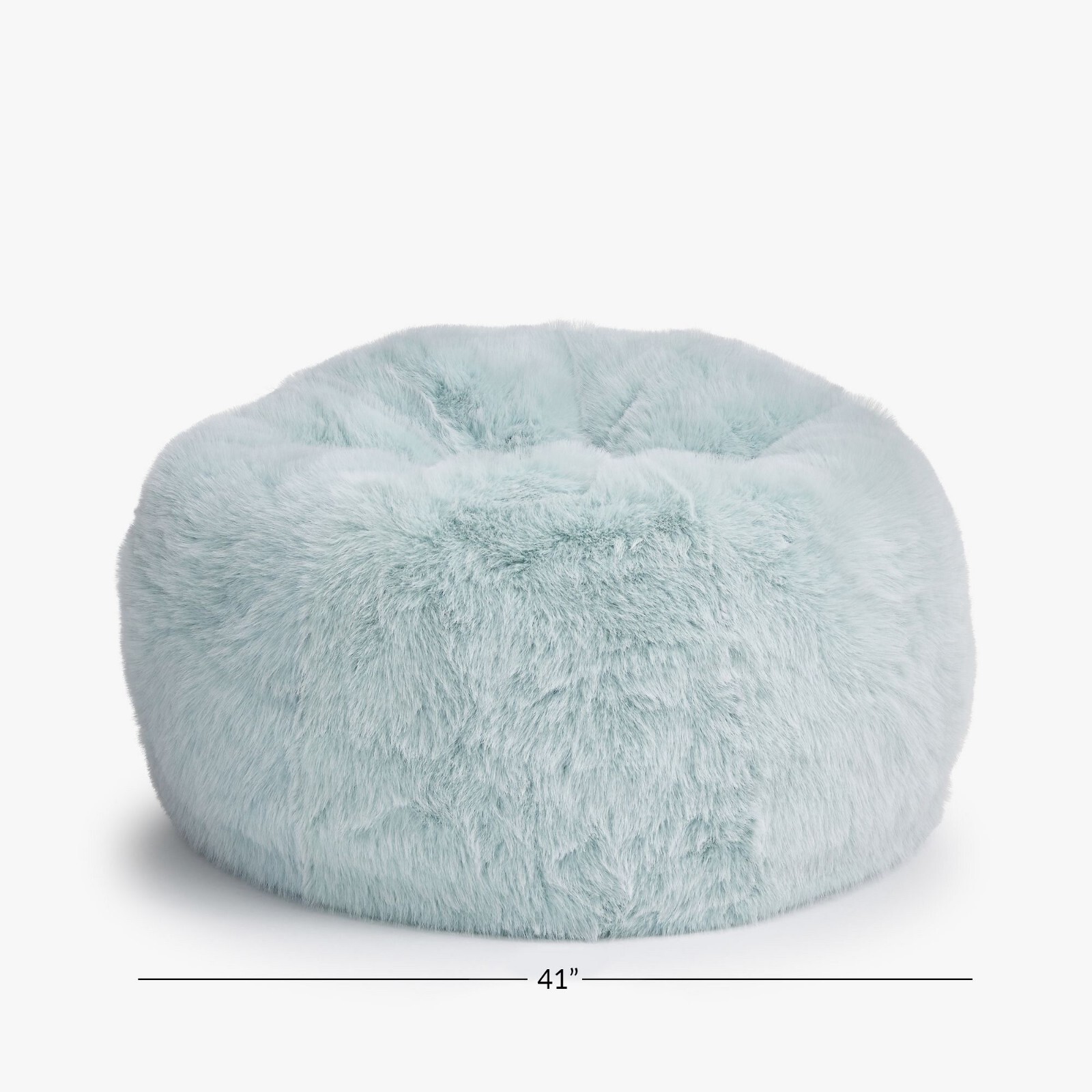 NEW Pottery Barn Faux Fur Porcelain Blue Bean Bag Ottoman Poof Chair Cover Only