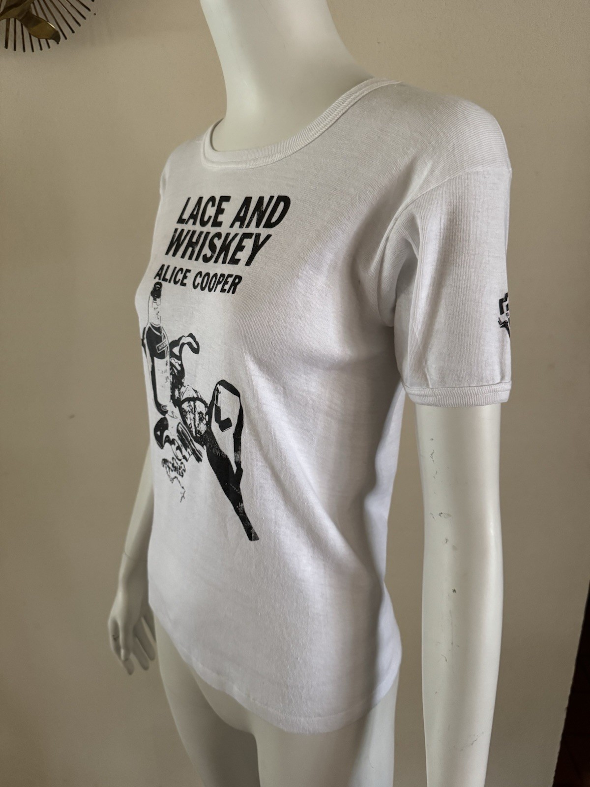 1977 ALICE COOPER LACE And WHISKEY Promo T Shirt Warner Bros LP Rock 70s Vtg