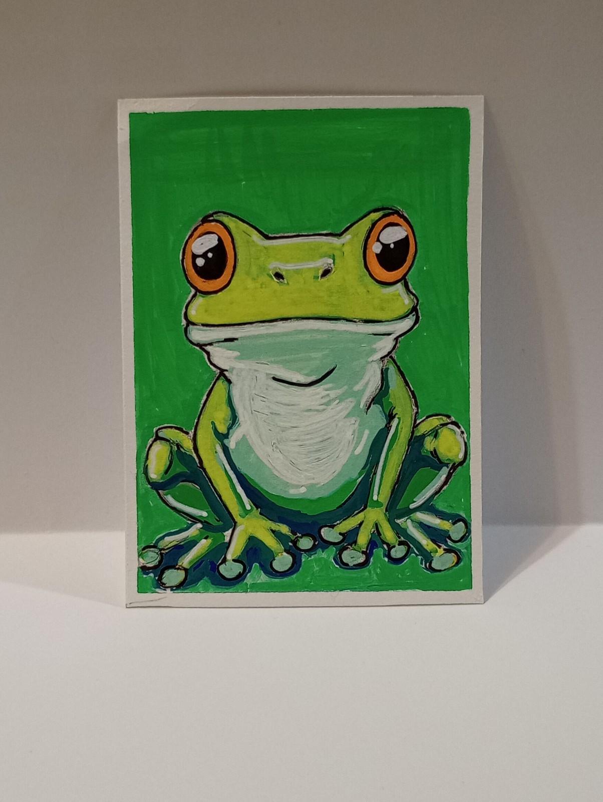 [PRINT] Whimsical Green Tree Frog, Animal Art Card