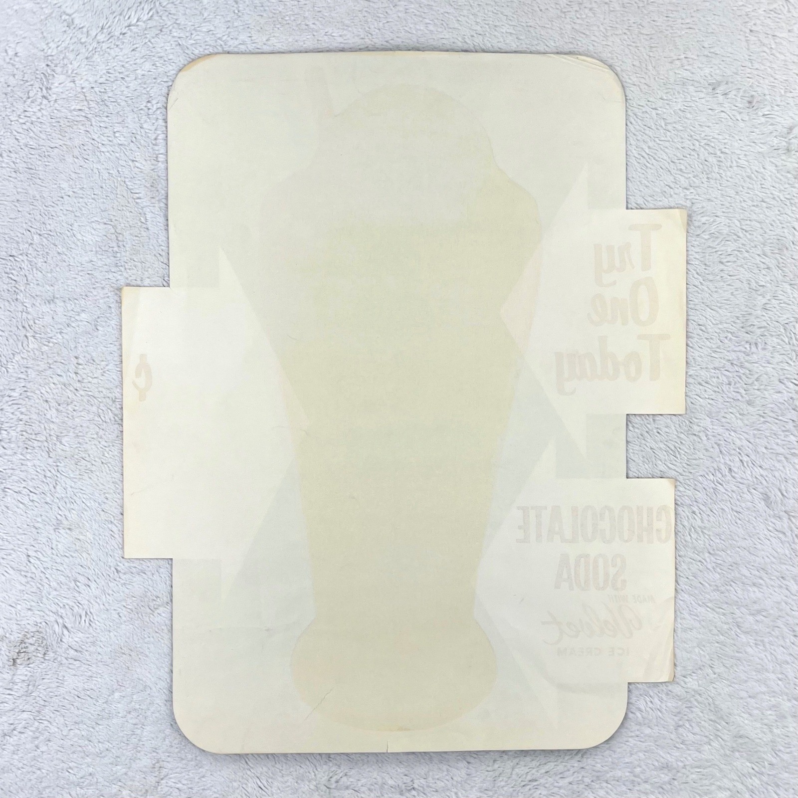 1950s Velvet Ice Cream Chocolate Vintage Diner Sign 25" Paper Soda Fountain USA