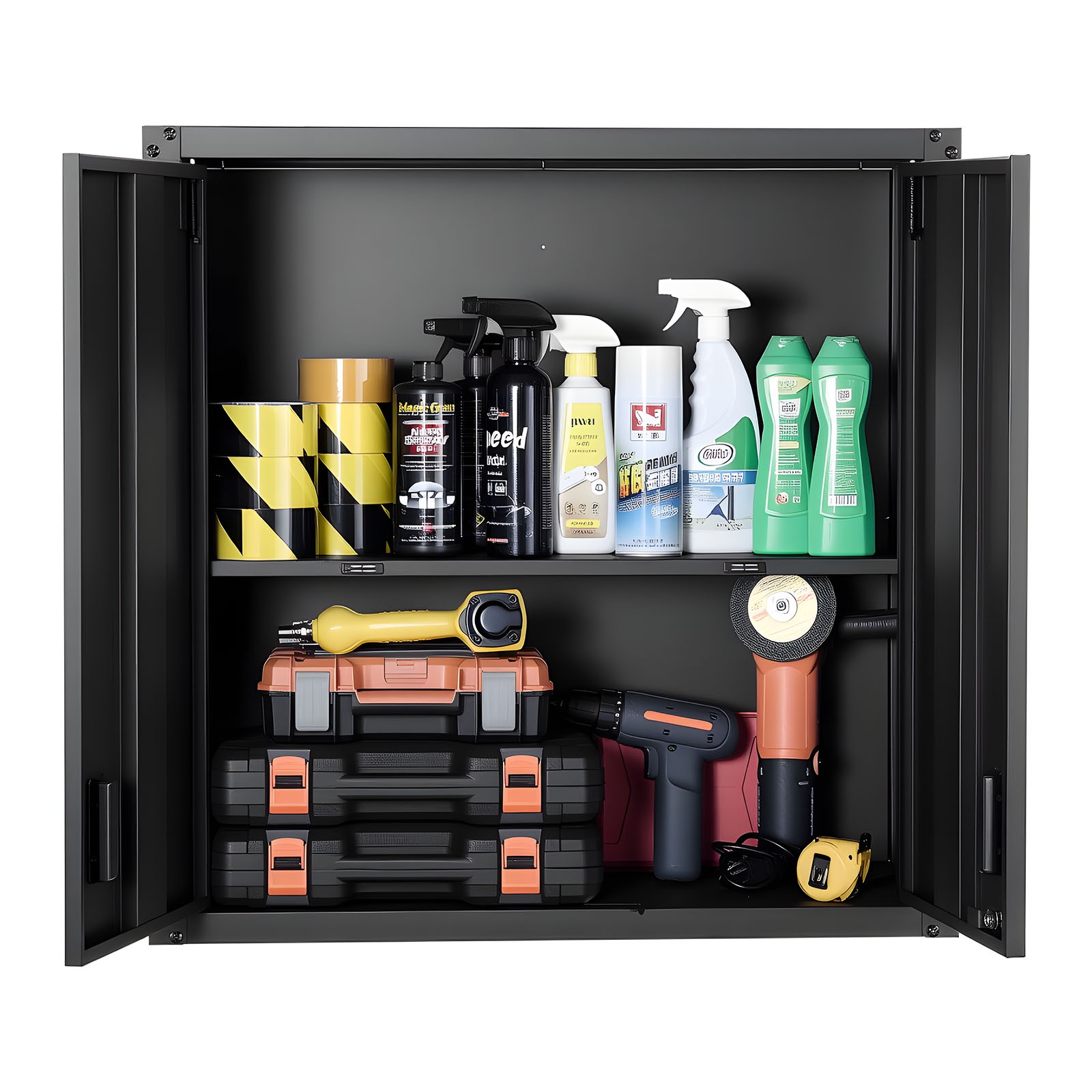 VEVOR Metal Wall Cabinet 30 inch Wall Mounted Cabinet with Adjustable Shelf