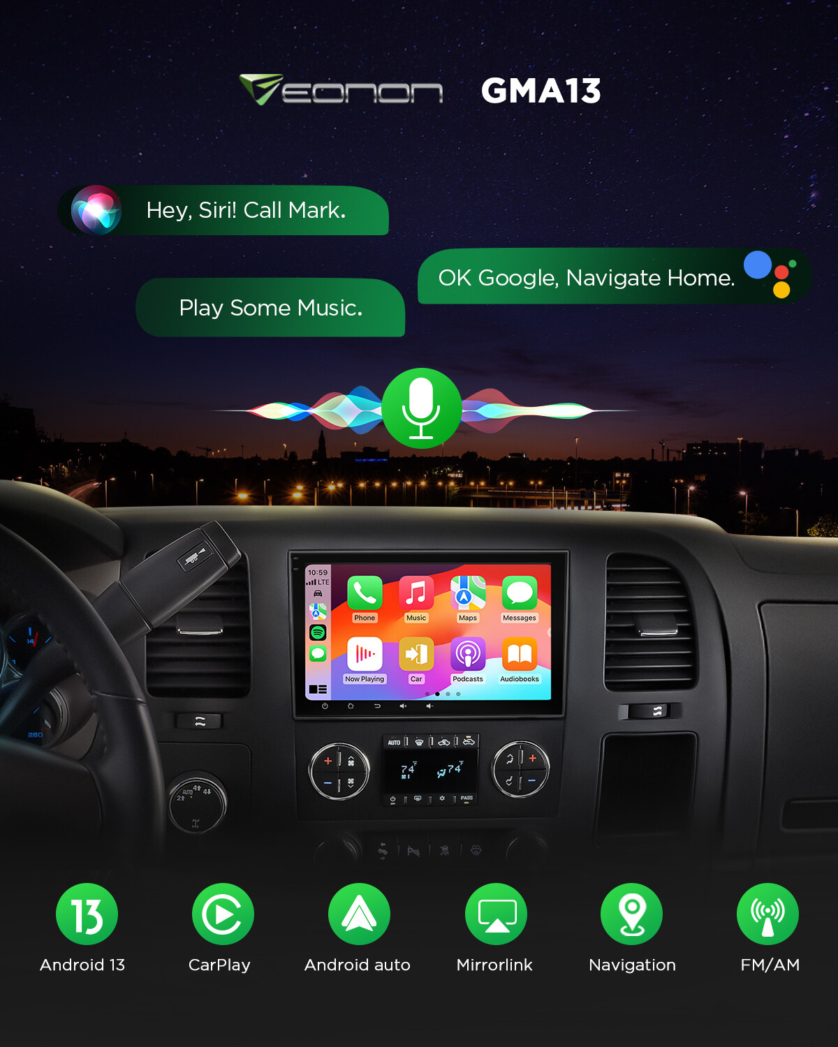 Eonon GMA13 Android 13 8" IPS Car Stereo GPS Navigation WiFi For Chevy GMC + CAM