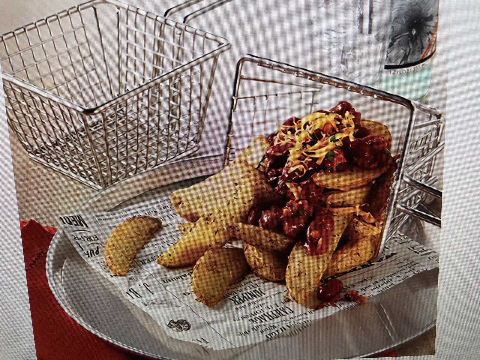 American Metalcraft FRYS443 Stainless Steel Square Fry Basket for serving 4x4x3