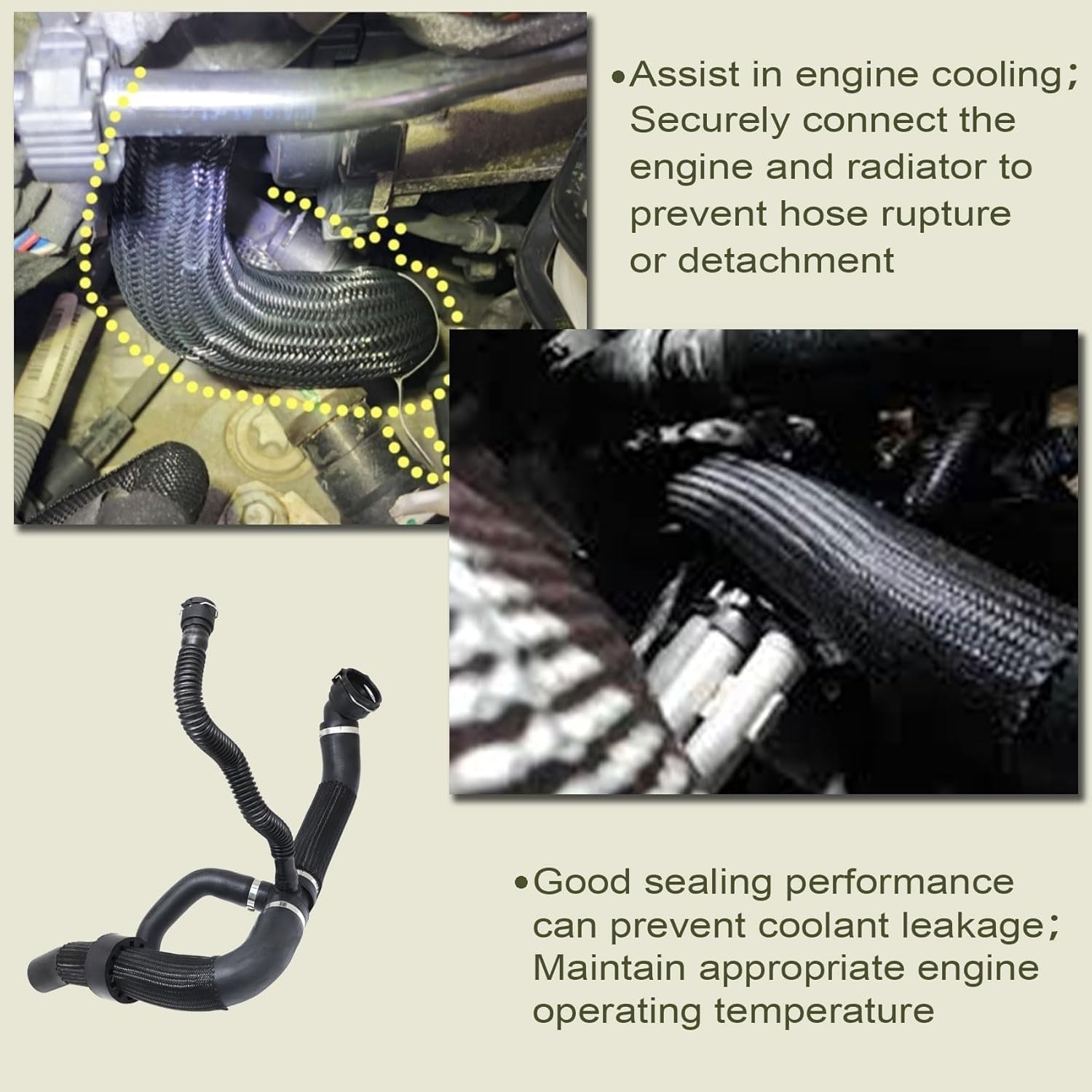 Radiator Coolant Water Hose 68380330AA 68380330AB 68249896AC Fit for Jeep Compas