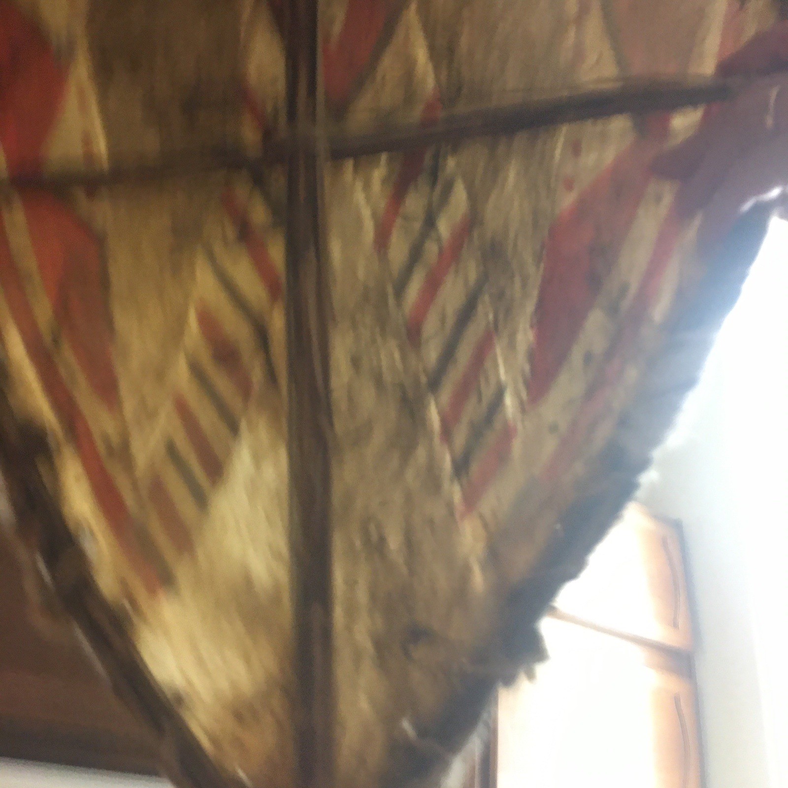 African Maasai Cowhide Shield And Knife Tribal Kenya Ethnic Painted Masai 30x16”