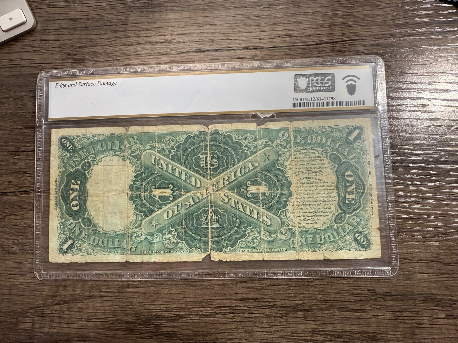 1880 U.S 1 Dollar Bill Note * Large Brown Seal! PCGS F12 * Very Rare * Awesome