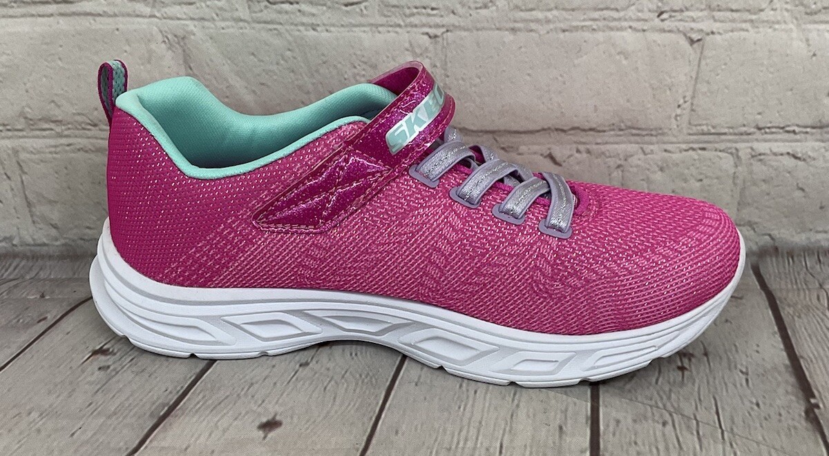 Skechers LiteBeems Shimmer Fashion Girls Hot Pink Lavender Shoes Light Up Size 5