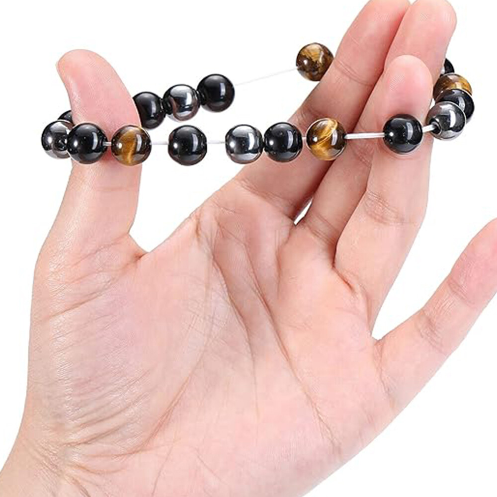 Natural Stone Hematite Tiger Eye Stretch Bracelet Unisex