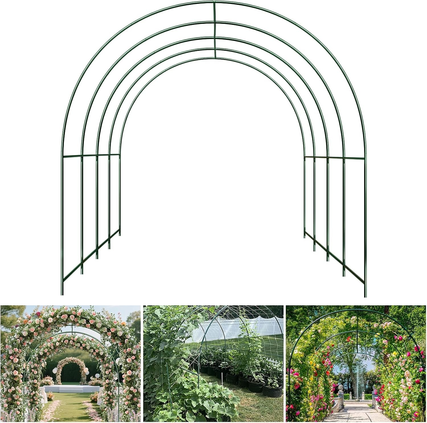 Large Garden Support Arch Frame for Climbing Plants Vines 13' L x 7' W x 7.2' H