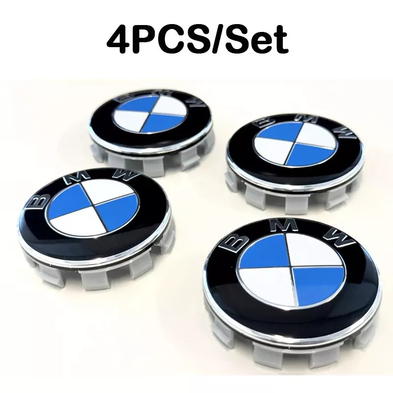 4PCS BMW 68mm Wheel Center Hub Caps Logo Badge Emblem Rim Hubcaps Emblem 🔥