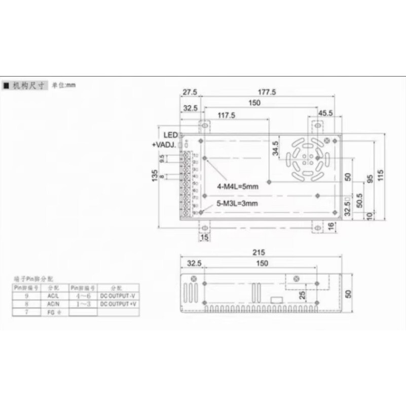 DC Switching Power Supply Adjustable Current Unit Converter 480W 0-300V /1.6-60A