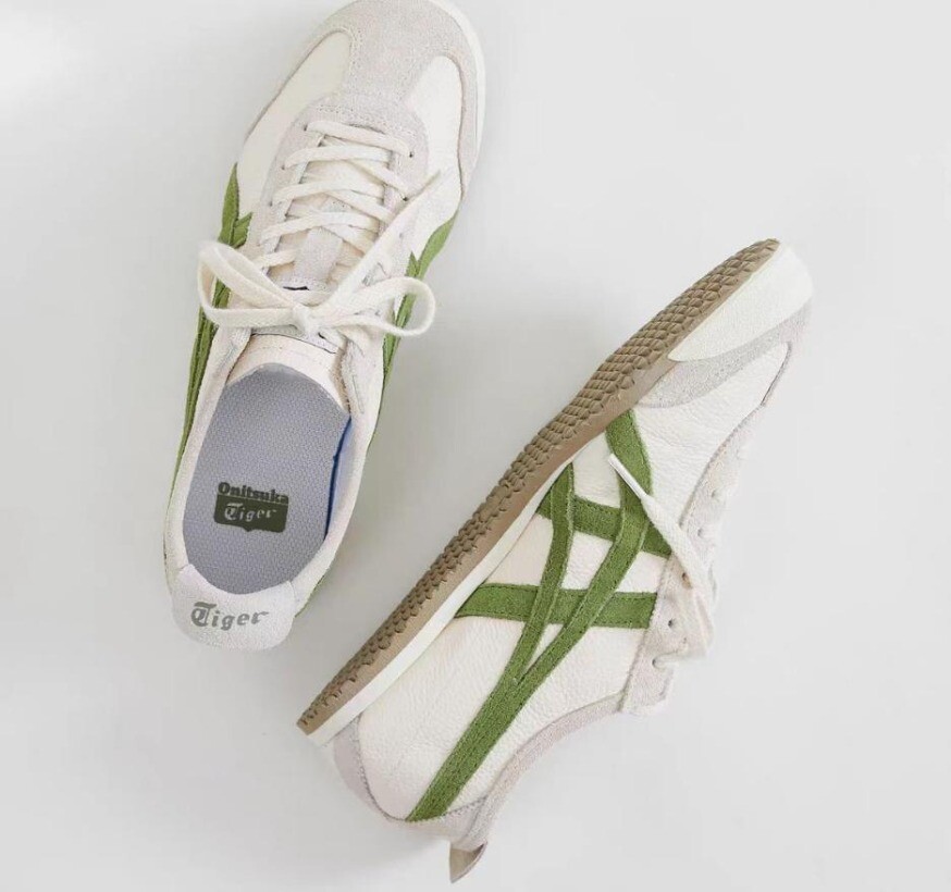 Classic Unisex Onitsuka Tiger MEXICO66 White Birch/Green Athletic Shoes Sneakers