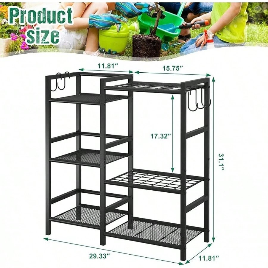 Garden Tool Organizer for Garage 35 Slots Yard Storage Rack Heavy Duty Shed Hook