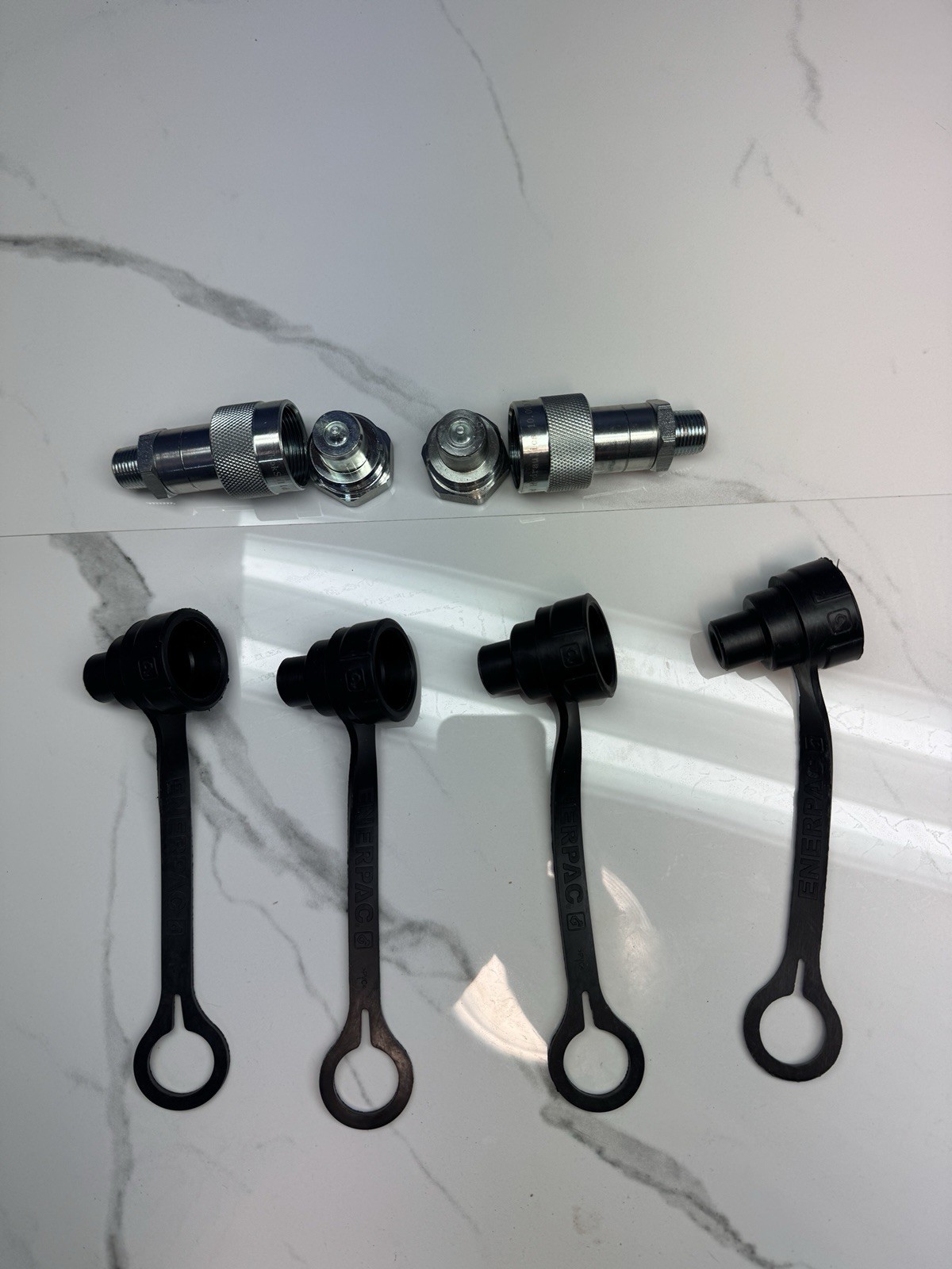 2 Sets of 3/8" 10,000 PSI High Pressure Hydraulic Quick Couplers Enerpac C-604