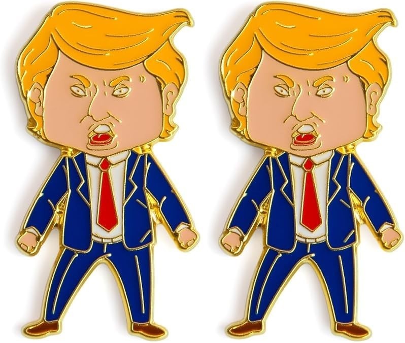 Happy Trump Pin,Happy Lapel Pin, Premium Enamel 2 PACK, Vibrant Color