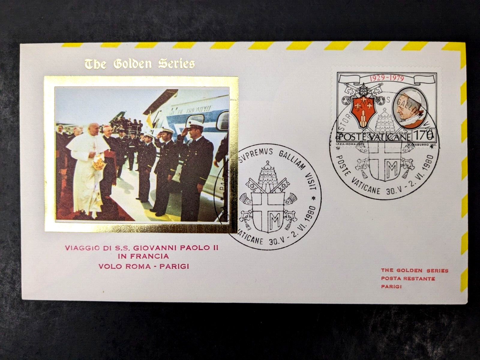 Pope John Paul II, The Golden Series Trip to France, 5 Covers Plus Stamps