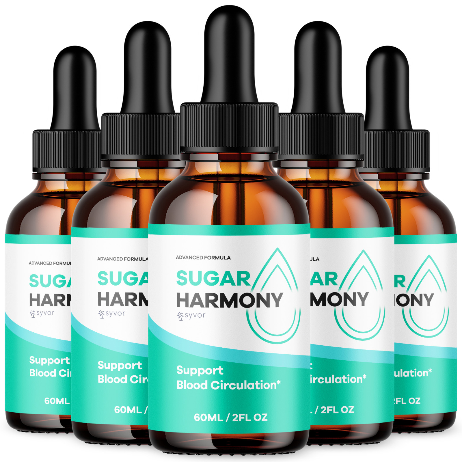 (5 Pack) Sugar Harmony Blood Support Drops Advanced Vitamin Supplement 150 Servs