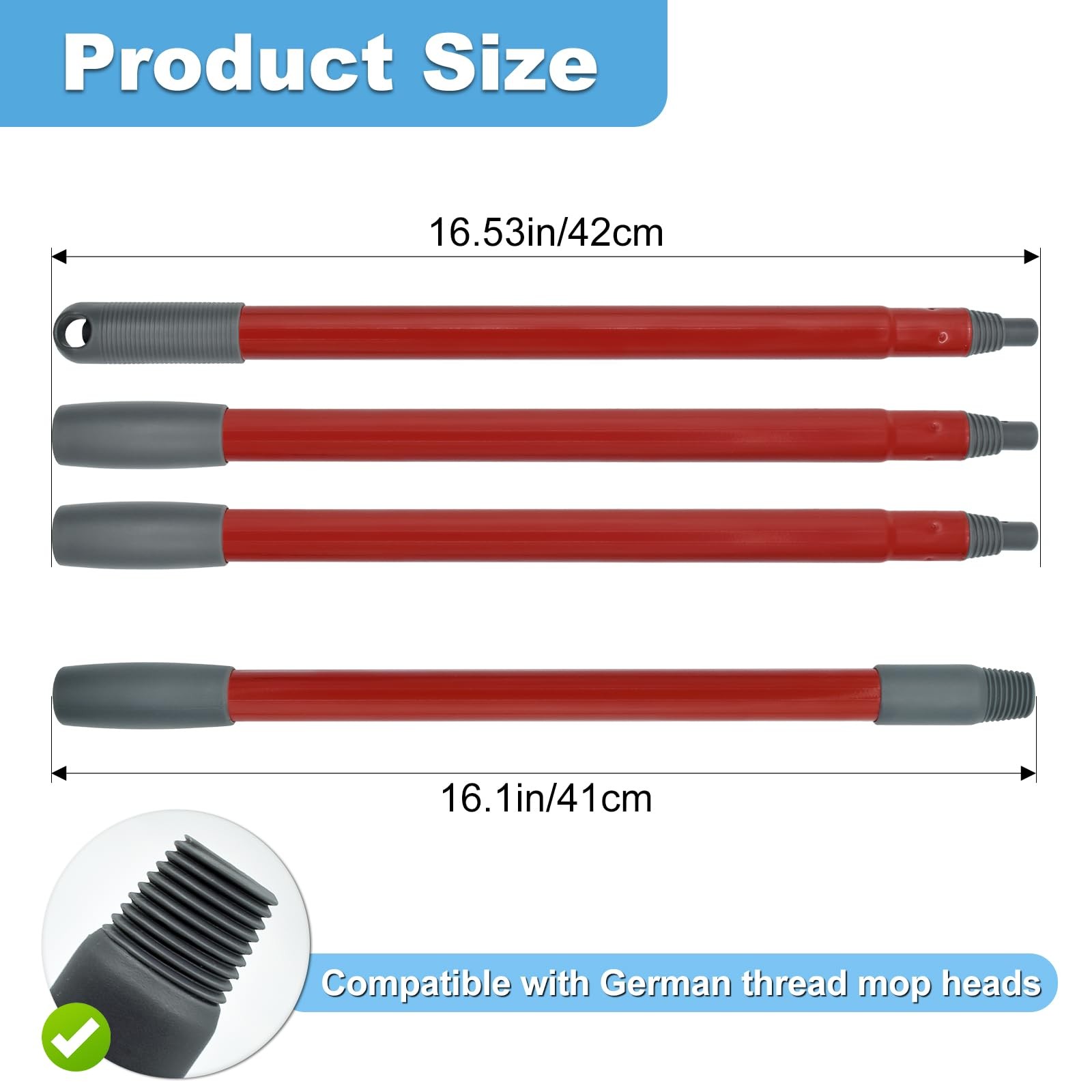 "Mop Handle Replacement for O-Cedar Spin Mop H2Pro Flat Mop 30""-58"""