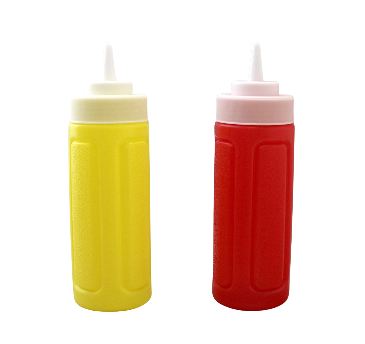 2 Piece Plastic Squeeze Mustard Ketchup Salad Dressing Condiment Set 10 Ounce