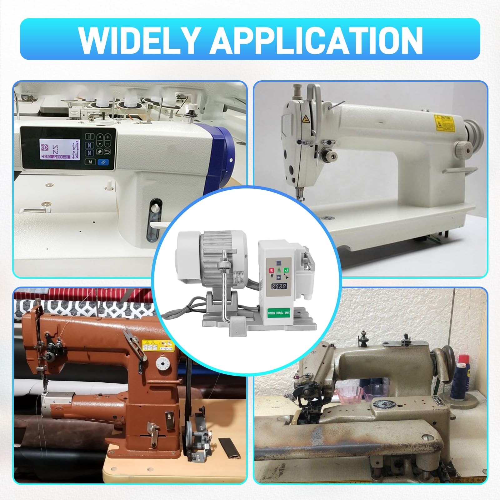 Sewing Machine Servo Motor 110V 1HP Speed 200-6000RPM Energy Efficient