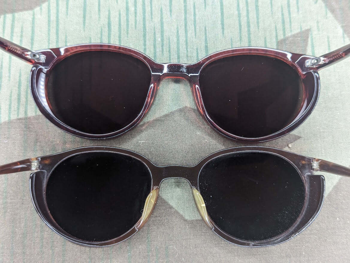 Reproduction WWII German Luftwaffe Umbral Sunglasses Vintage 1940s Red Brown